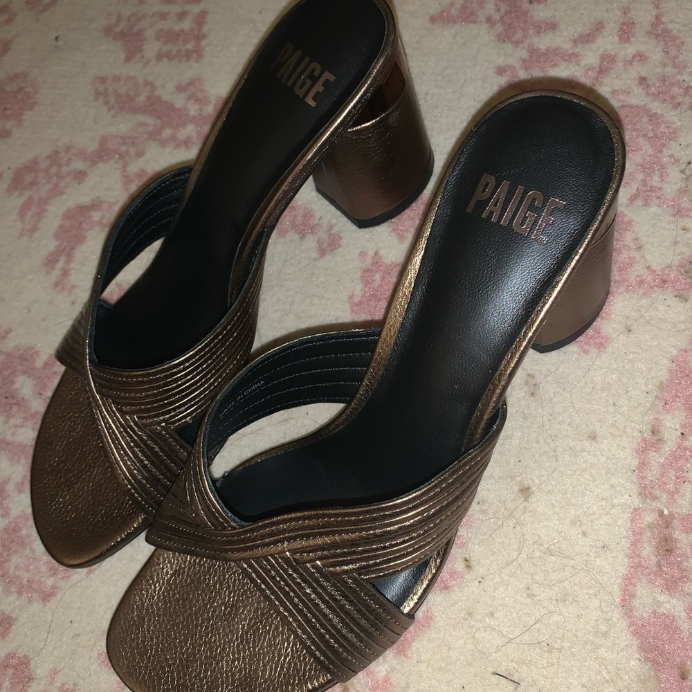 PAIGE metallic mules